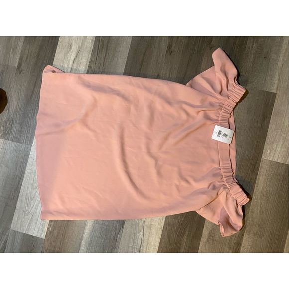 Topshop NWT Pink Off-the-Shoulders Summer Mini Dress, Size 8, MSRP $74 - Picture 3 of 11